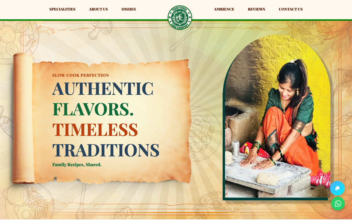 TFC Restaurant website screenshot